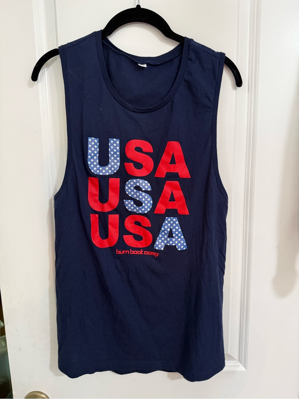 Burn Boot Camp Navy USA Graphic Tank Top (NEVER WORN)